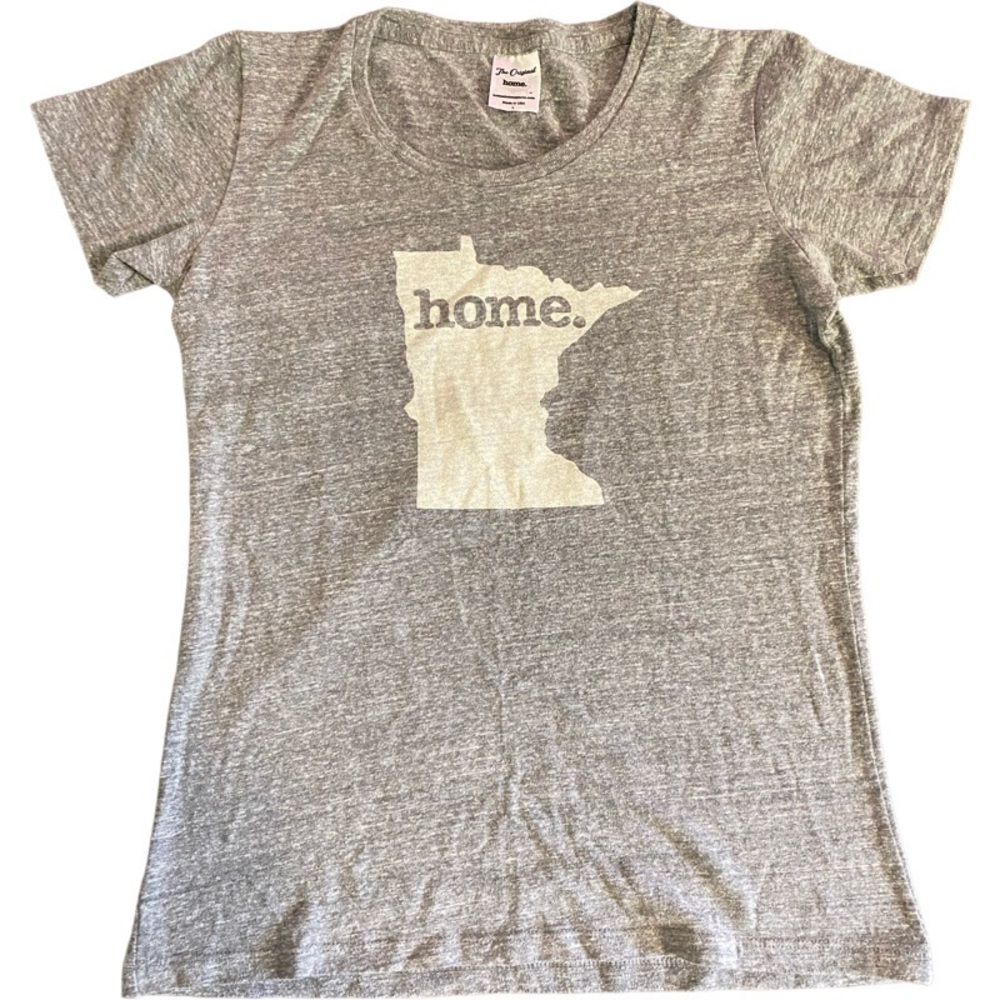 The Original Home, Minnesota short-sleeve tee. Size L. Light gray. Soft.